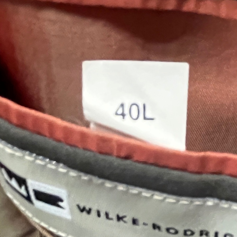 Wilke-Rodriguez‎ Men 40L/34 Olive Green Wool 3 Button Suit Pleated Pants Cuff - Picture 8 of 16
